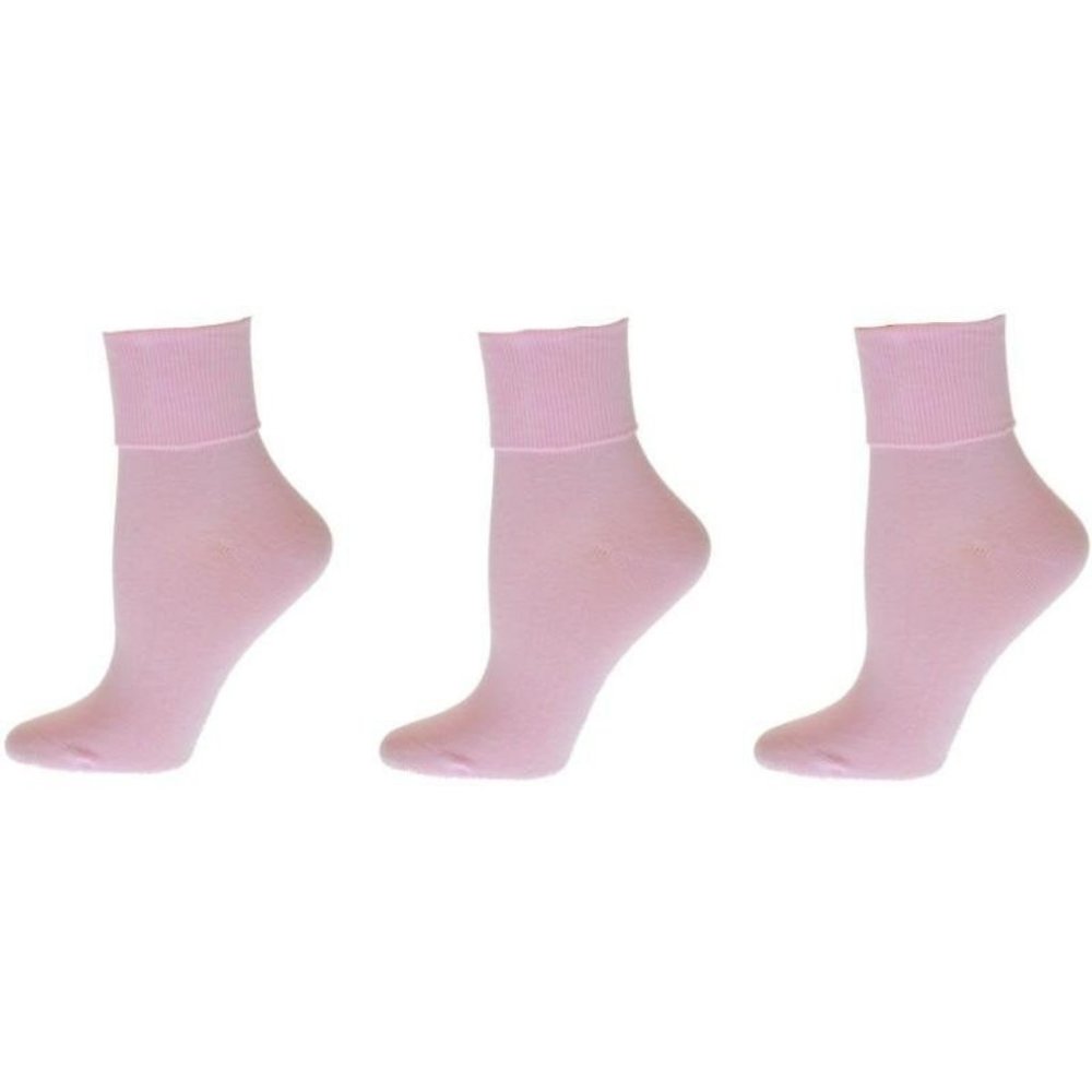 Turn Cuff Organic Cotton Seamless Toe 3 Pair Socks